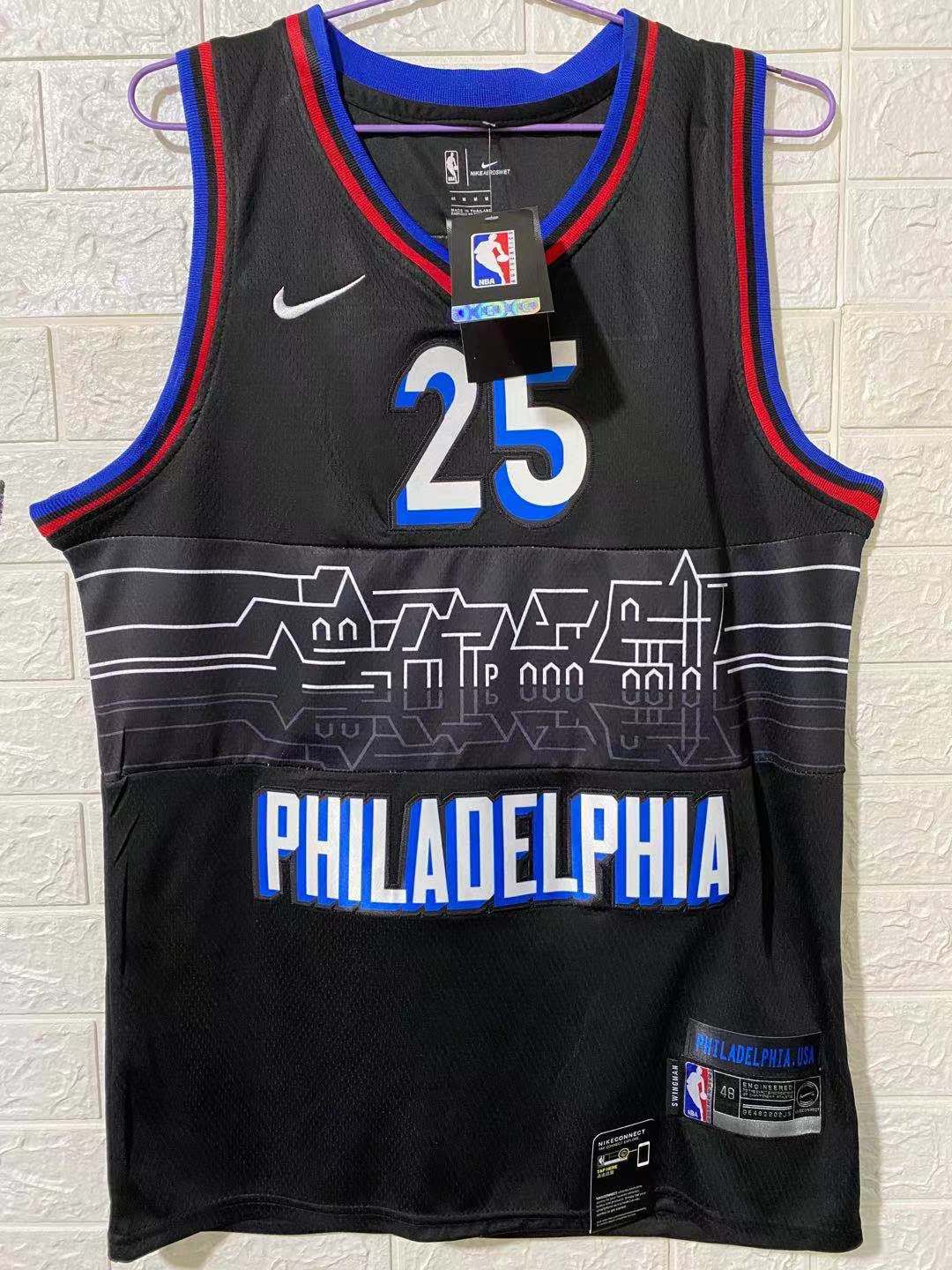 Men Philadelphia 76ers #25 Simmons Black Nike City Edition NBA Jerseys->charlotte hornets->NBA Jersey